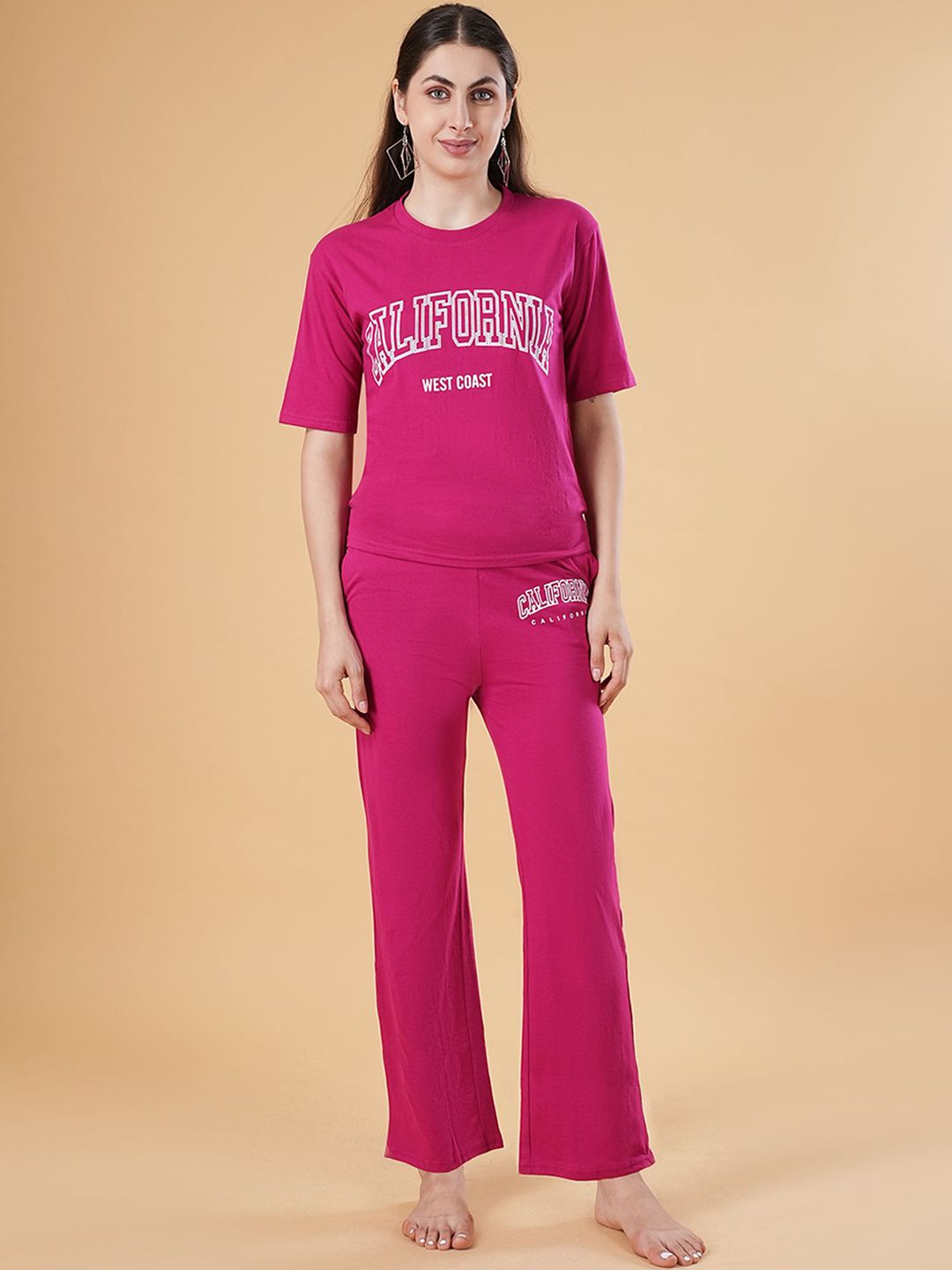 BAESD Women Typography Printed Round Neck Night Suit-picture-12