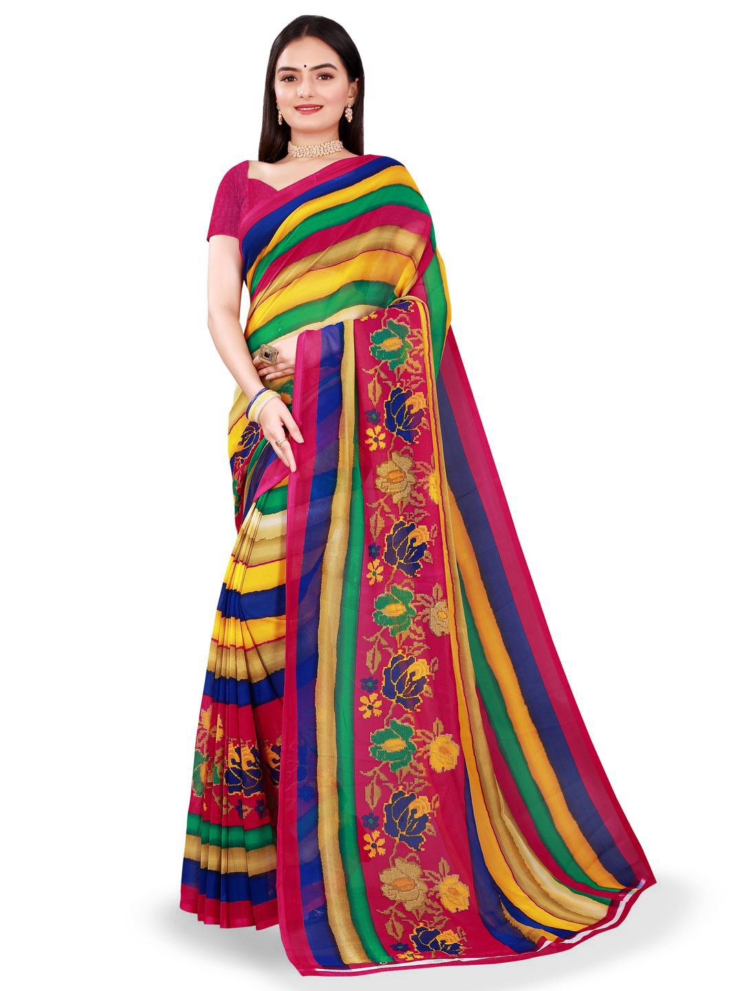 Moda Rapido Floral Printed Pure Georgette Saree-picture-34