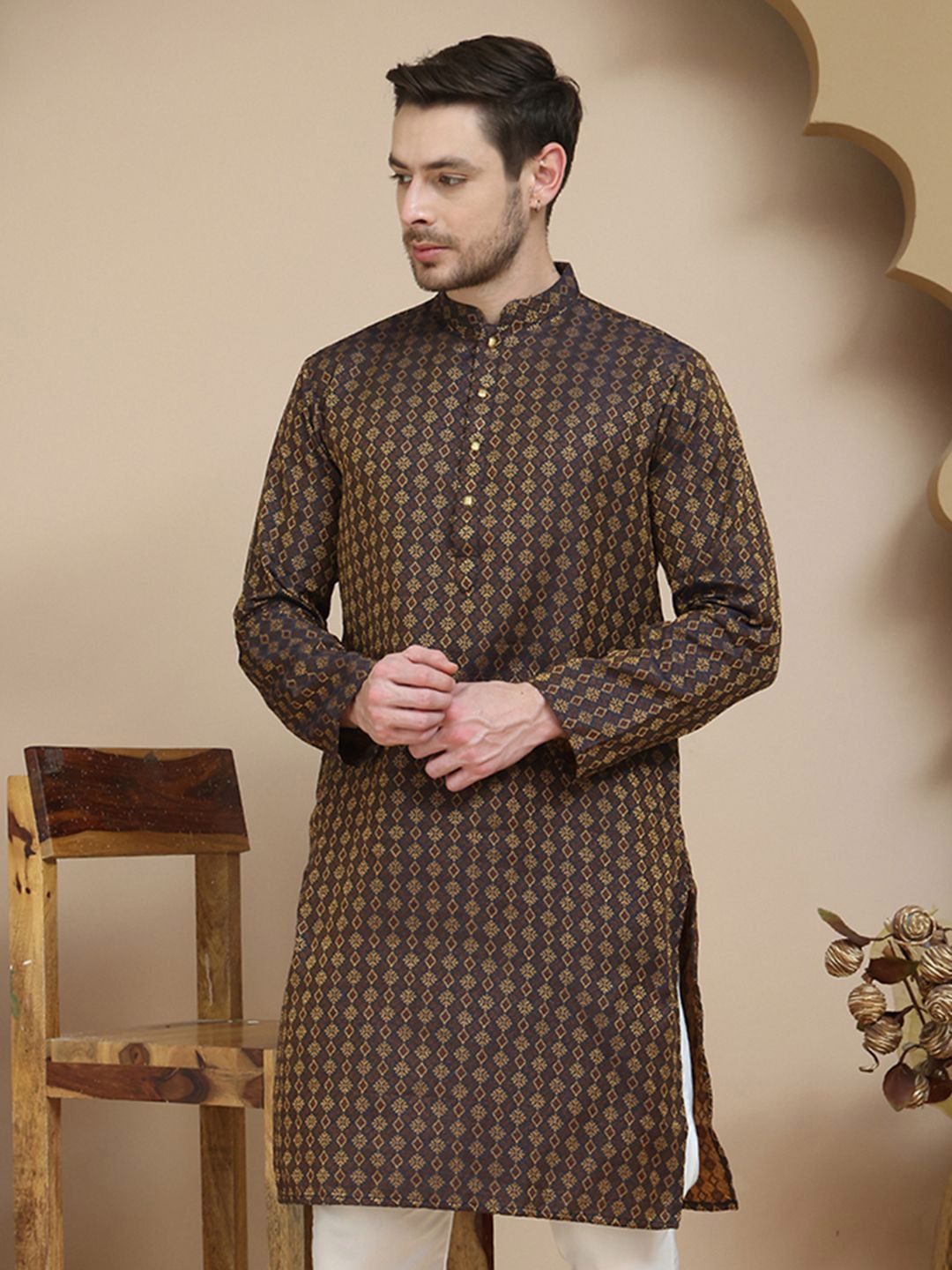 Jompers Men Jacquard Kurta-picture-18