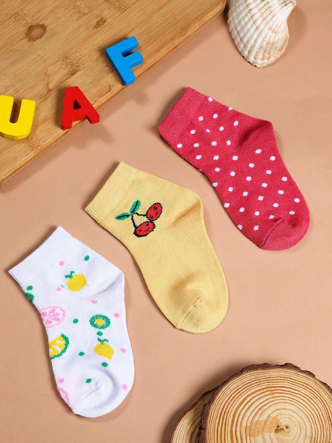 YK Infant Boys Pack Of 3 Pair Patterned Ankle-Length Socks-picture-44