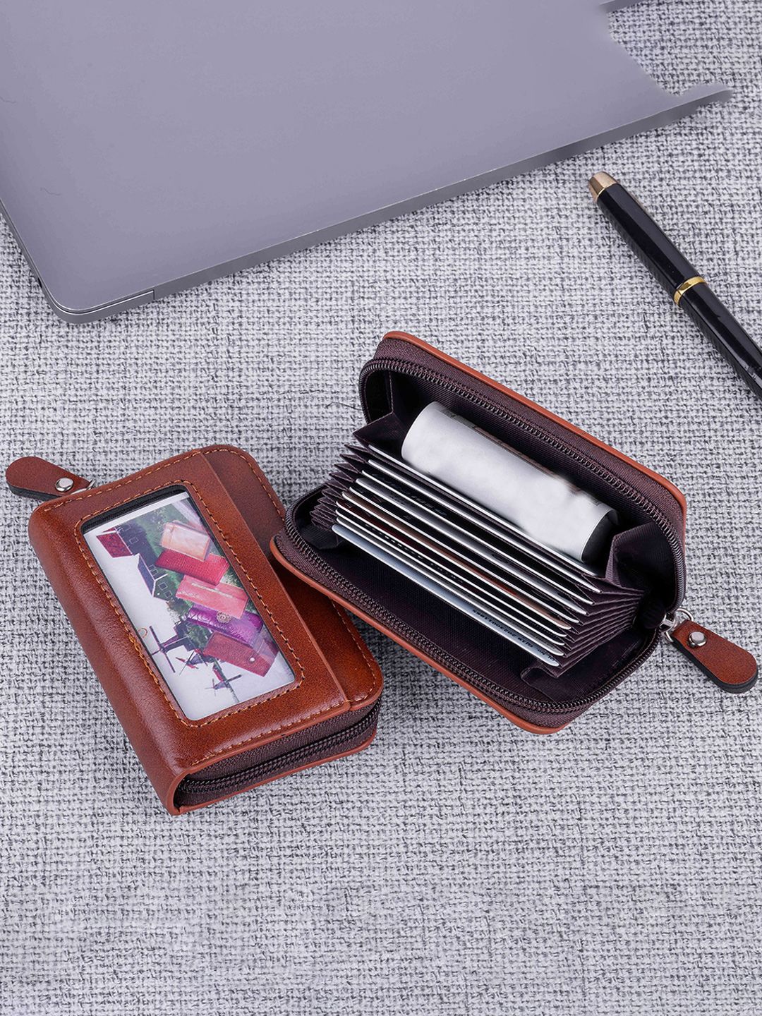 SZN Men Zip Detail Leather Card Holder-picture-45