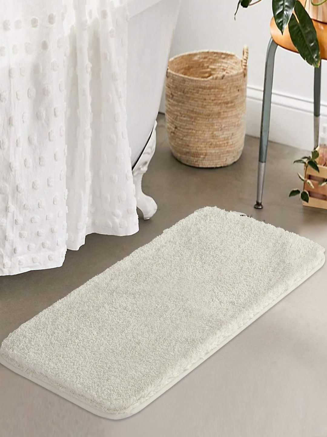 Banchmark Home Furnishings Off-White 2200GSM Microfiber Antislip High Absorbent Bath Rug-image-38