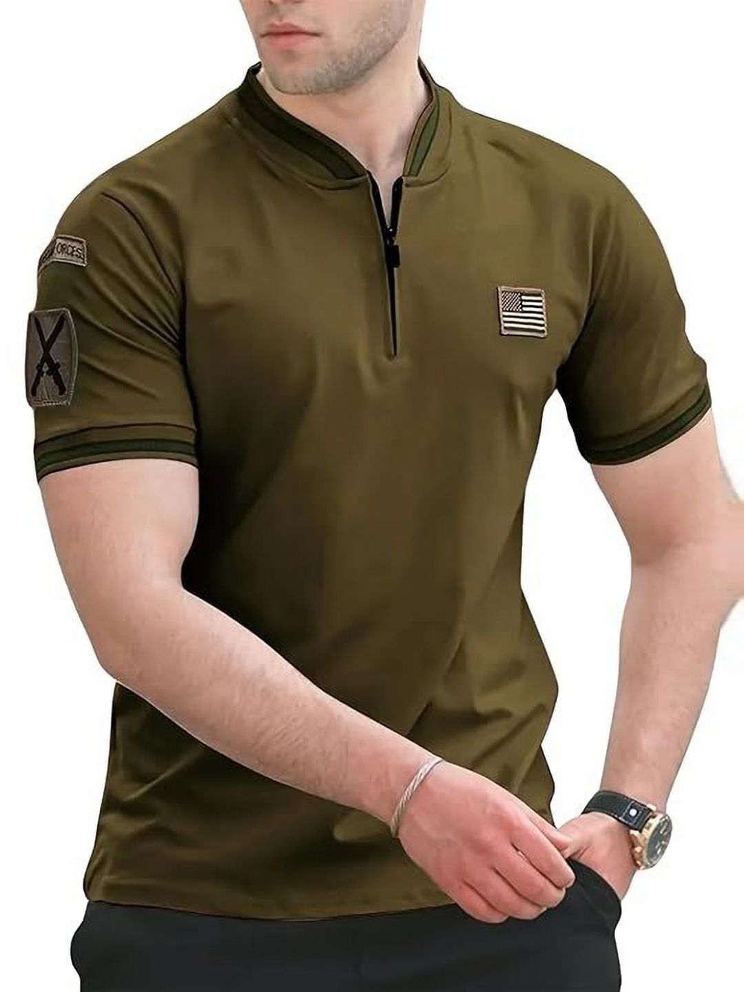 R.Code by The Roadster Life Co. Men Polo Collar T-shirt-image-23