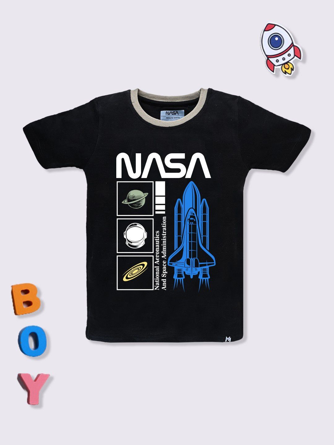 YK X Minute Mirth Boys NASA Printed T-shirt-picture-14