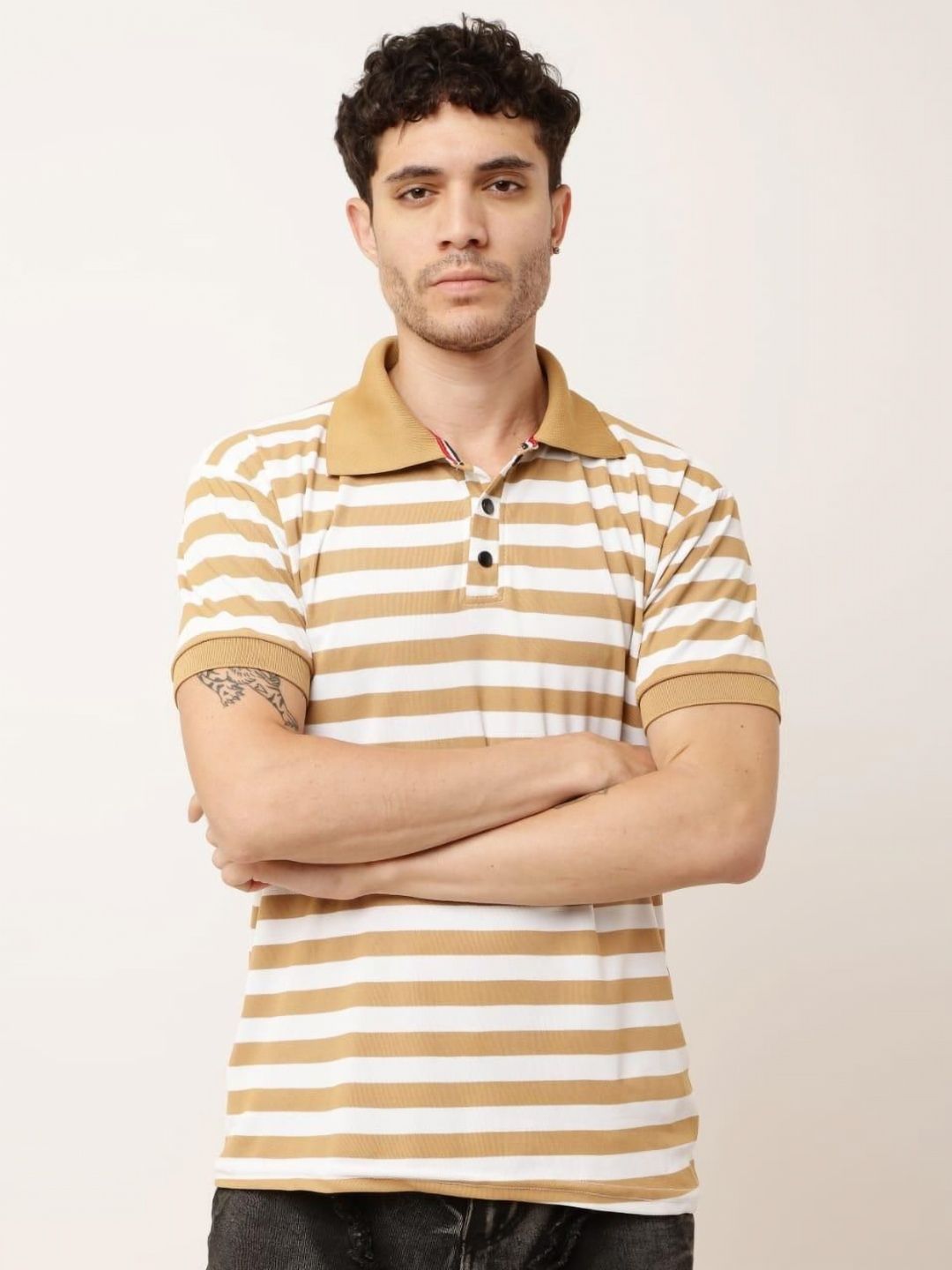 TRENDY ERA Men Rapid-Dry Striped Polo Collar T-shirt-picture-18