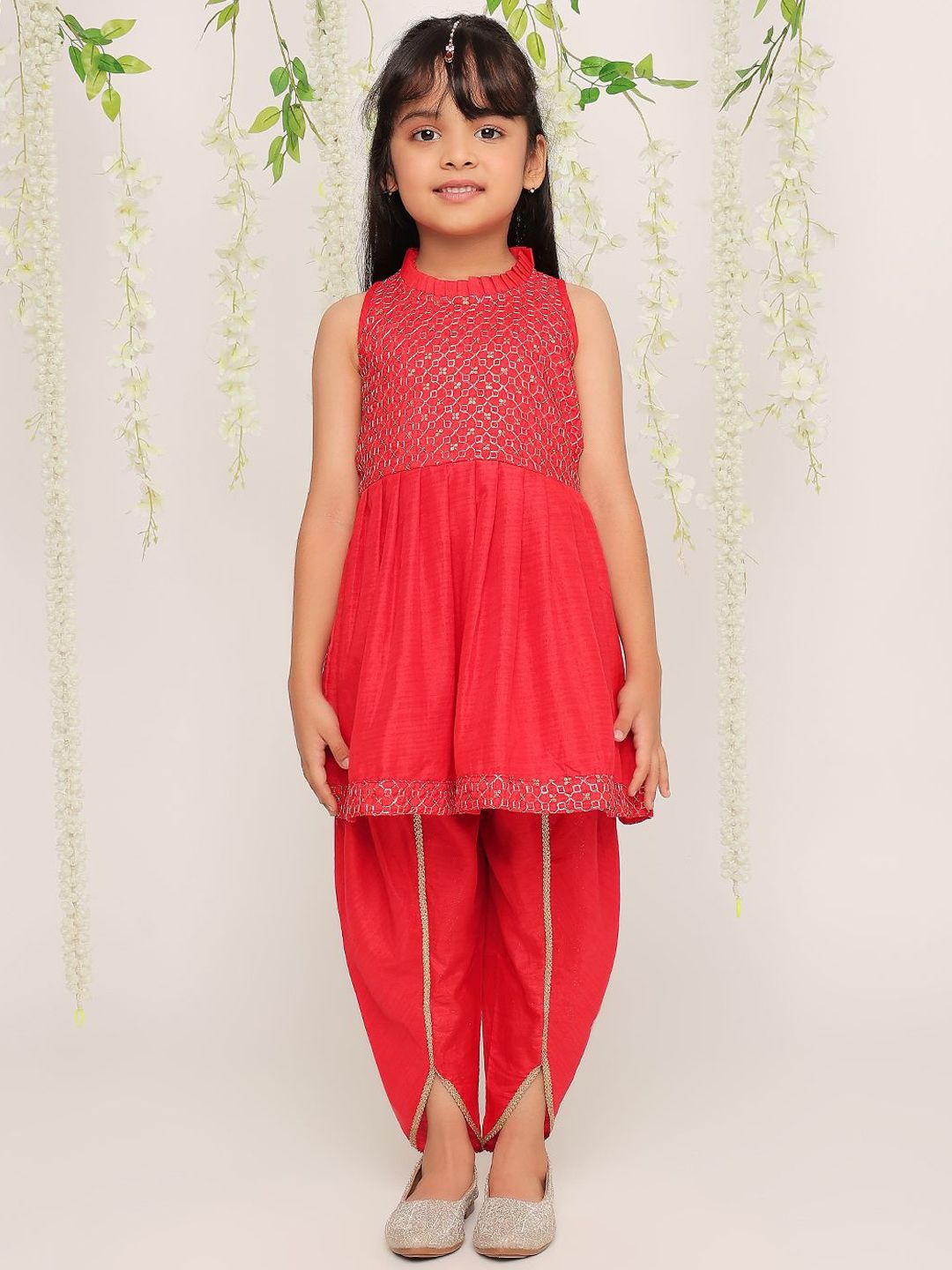KID1 Girls Leheriya Embroidered Kurta with Dhoti Pant-picture-45