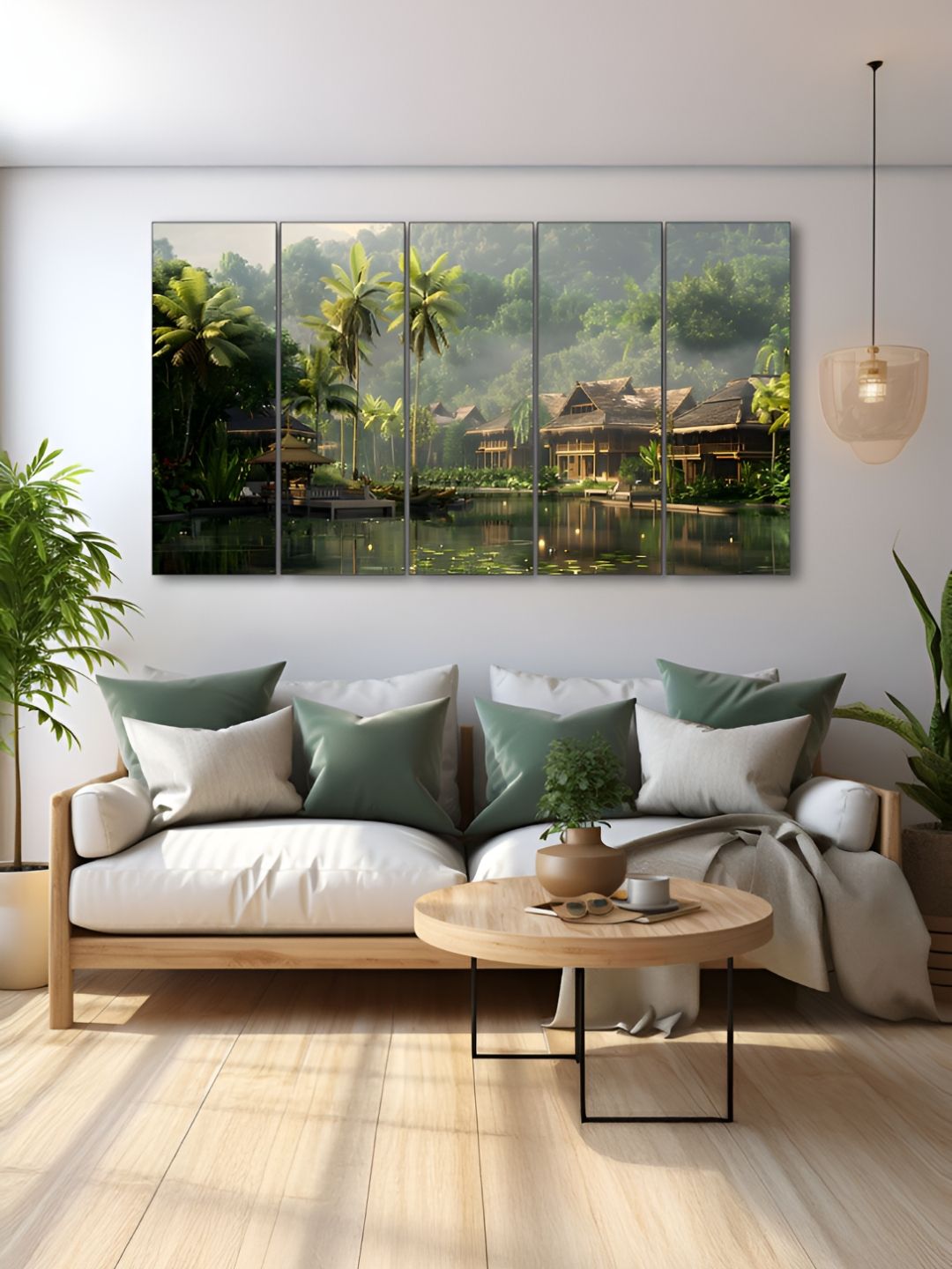 The Castle Decor Green & Brown 5 Pieces Nature Wooden Wall Arts-picture-21