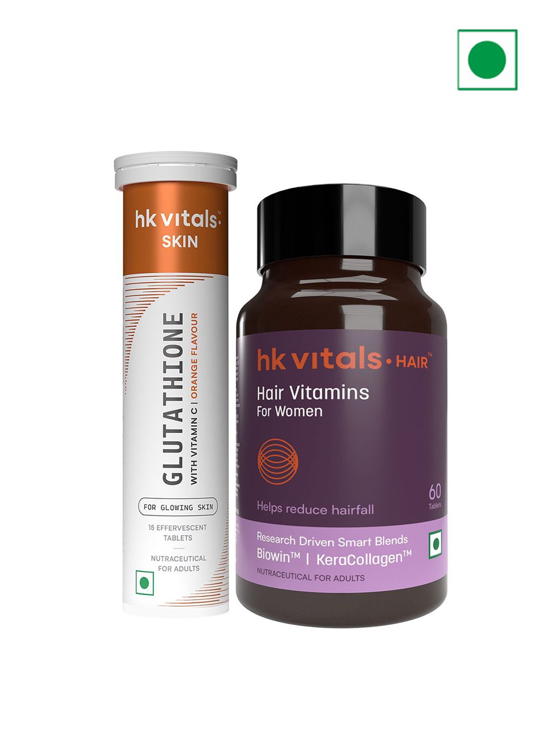 HK VITALS Set Of 2 Glutathione Tablets- 15 Tablets & Hair Vitamins For Women- 60 Tablets-picture-13
