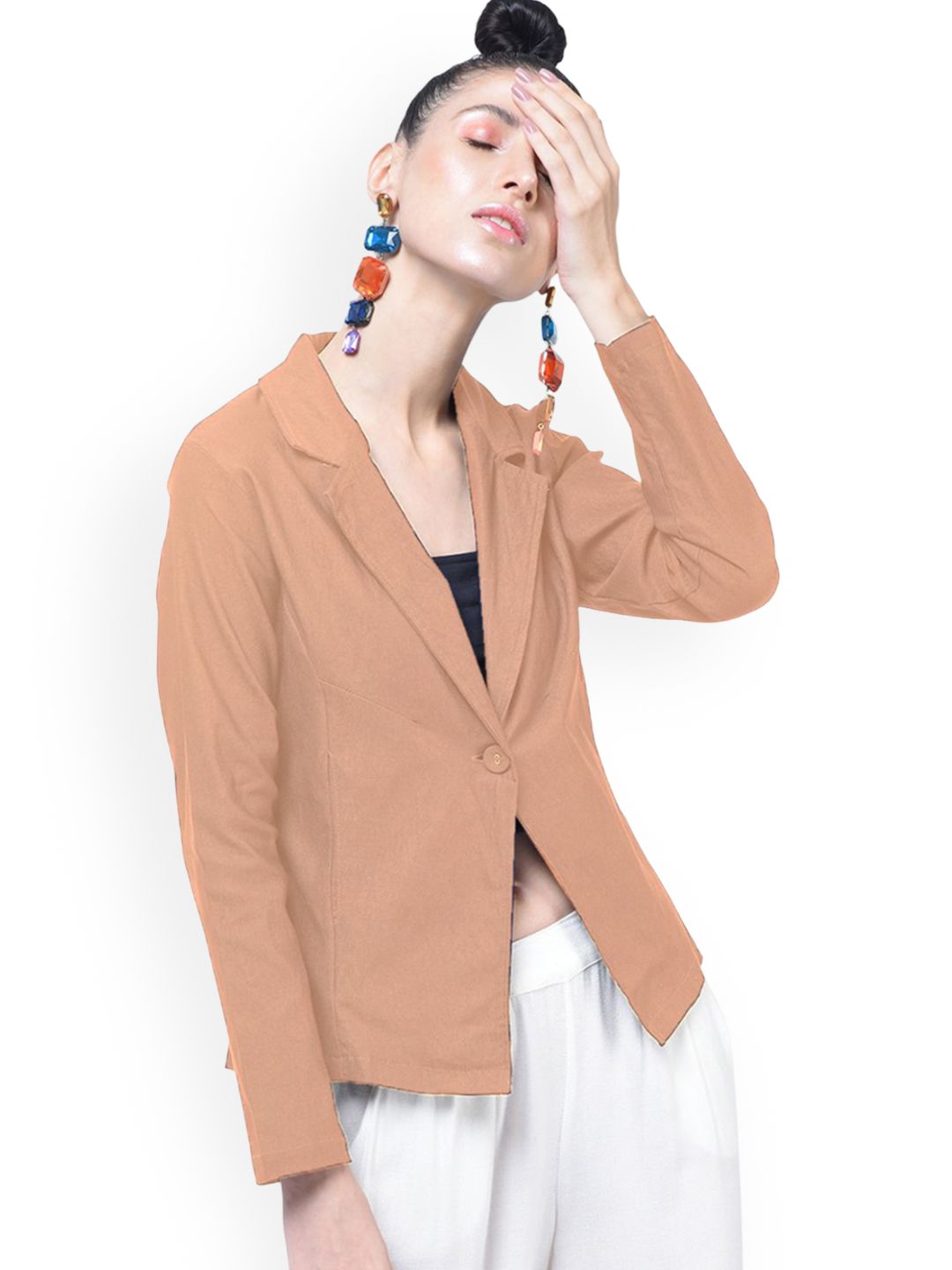 Moda Rapido Cotton Notched Lapel Single-Breasted Blazer-picture-26