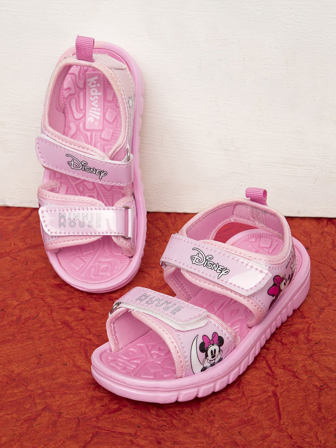 Kids Ville Girls Minnie Printed Open Toe Velcro Flats-picture-20