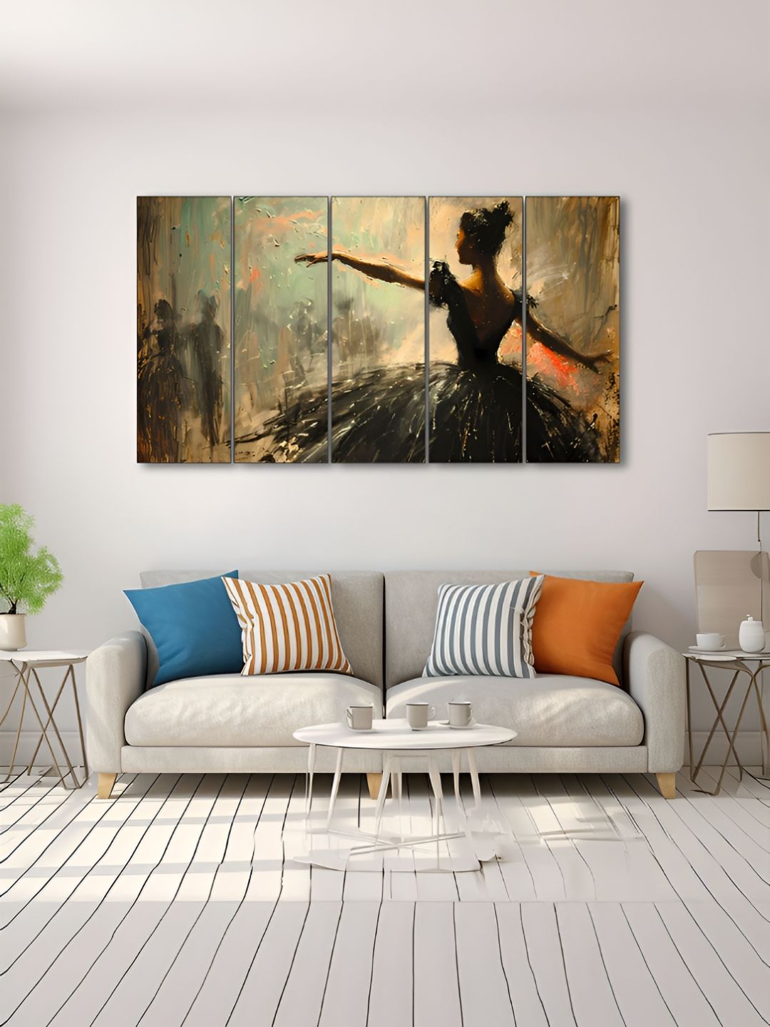 The Castle Decor Brown & Green 5 Piece Wood Other Wall Paintings-picture-11