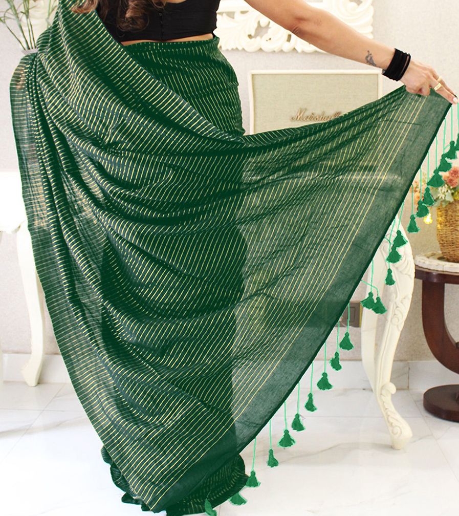 Anouk Striped Pure Cotton Saree