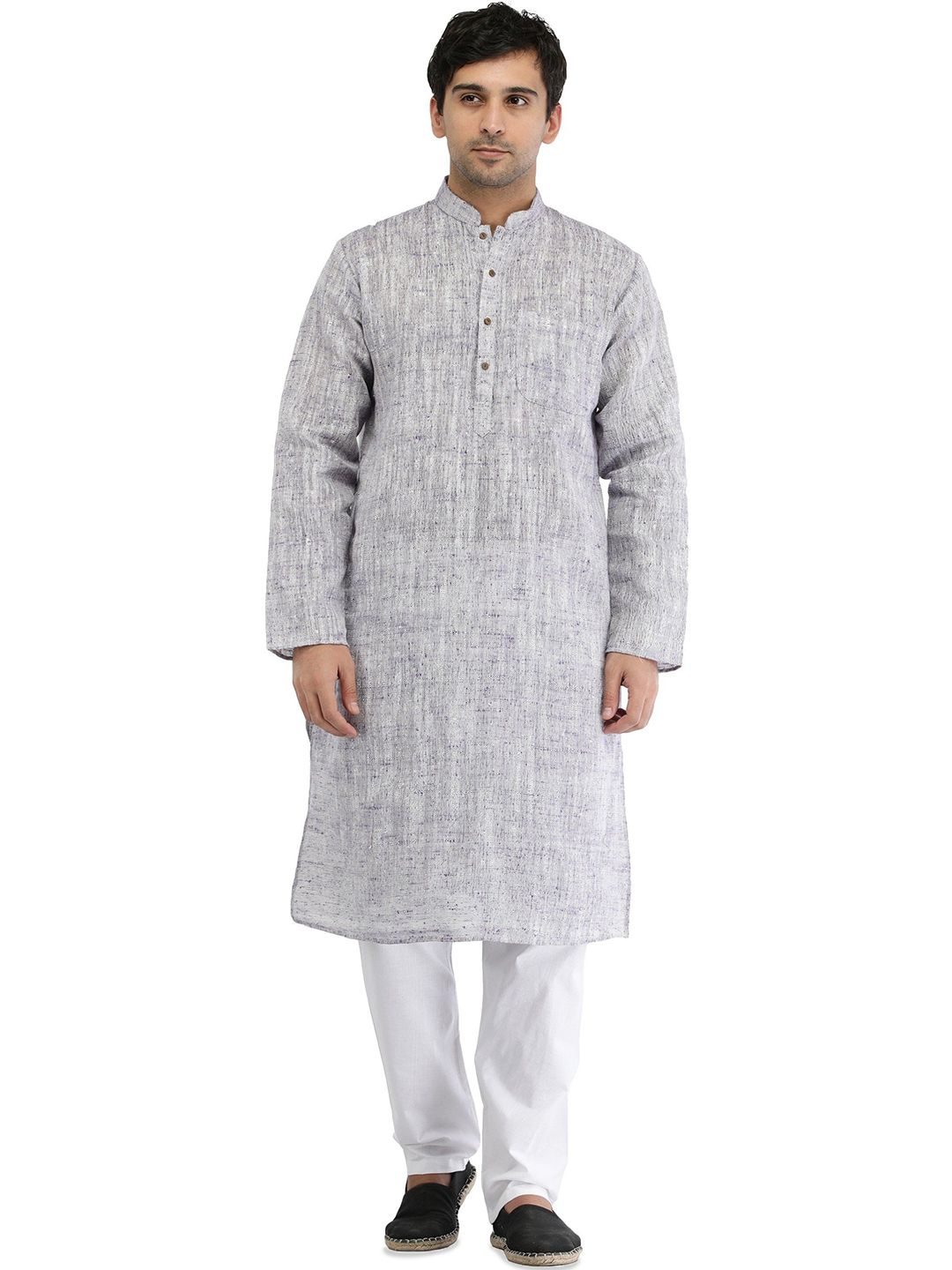 Exotic India Men Pure Cotton Kurta with Pyjamas &-picture-34