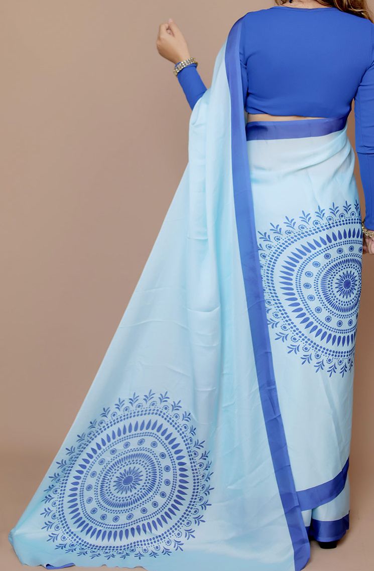 Anouk Floral Satin Designer Saree