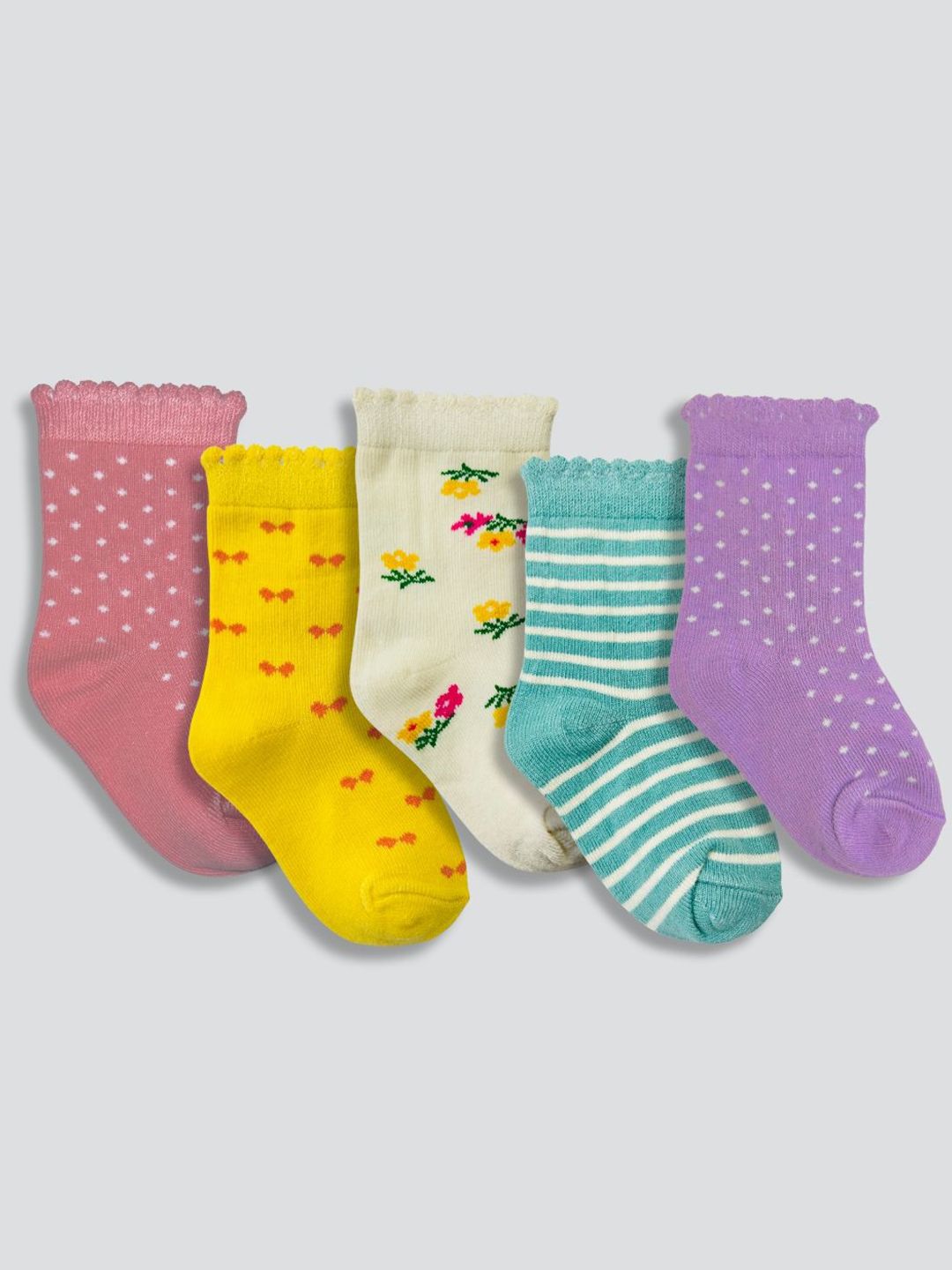 YK Infants Pack Of 5 Assorted Ankle-Length Socks-picture-44