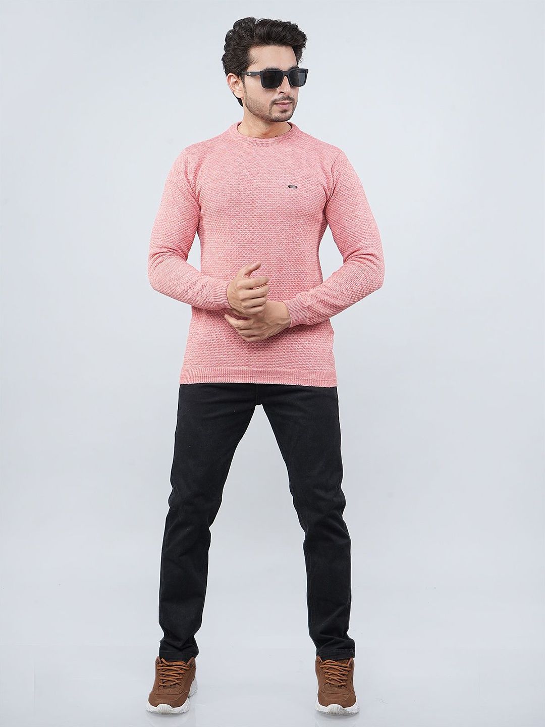 FEVERFEW Men Self Design Pullover-picture-47