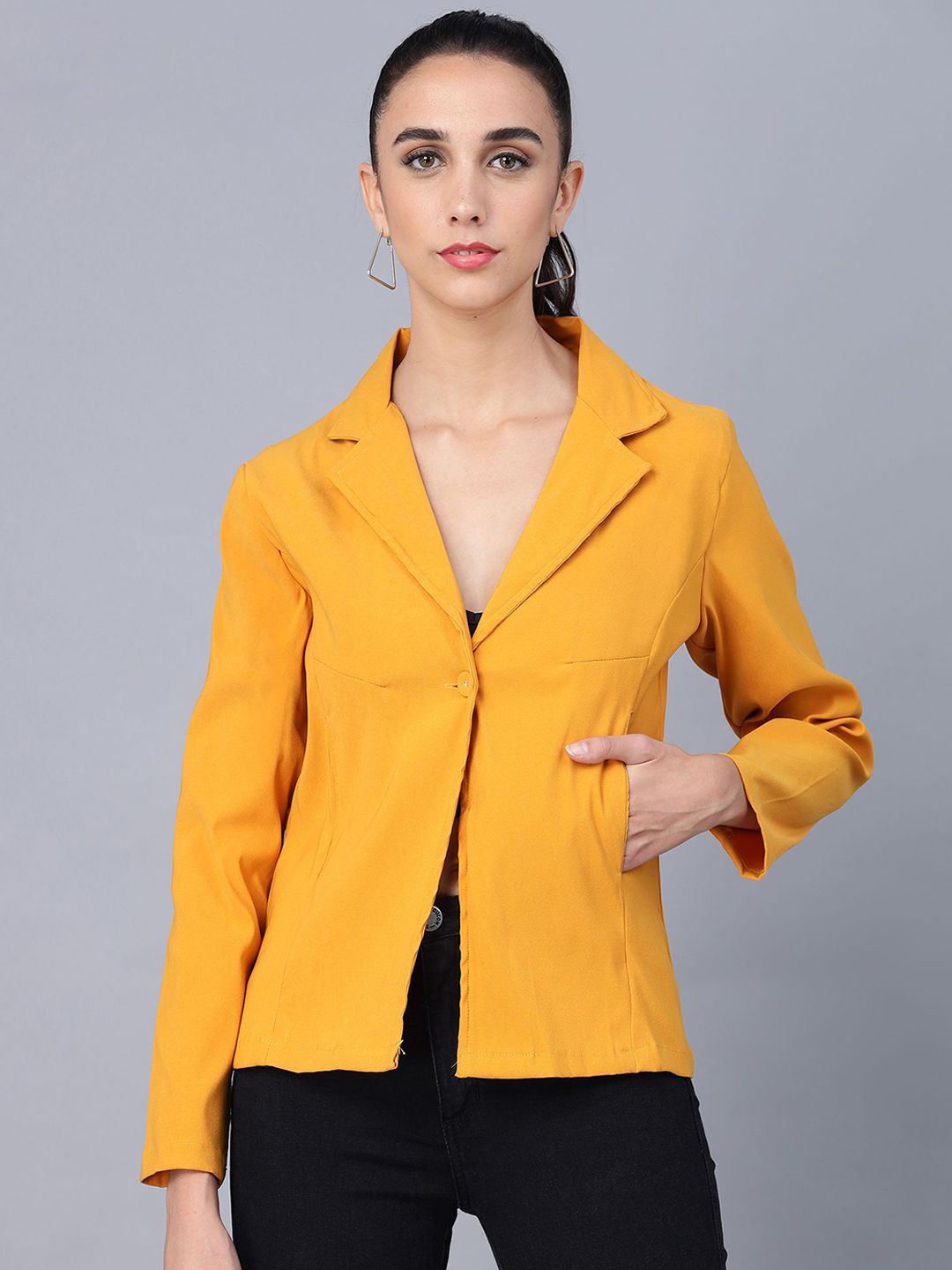 Moda Rapido Cotton Notched Lapel Collar Single-Breasted Blazer-picture-17
