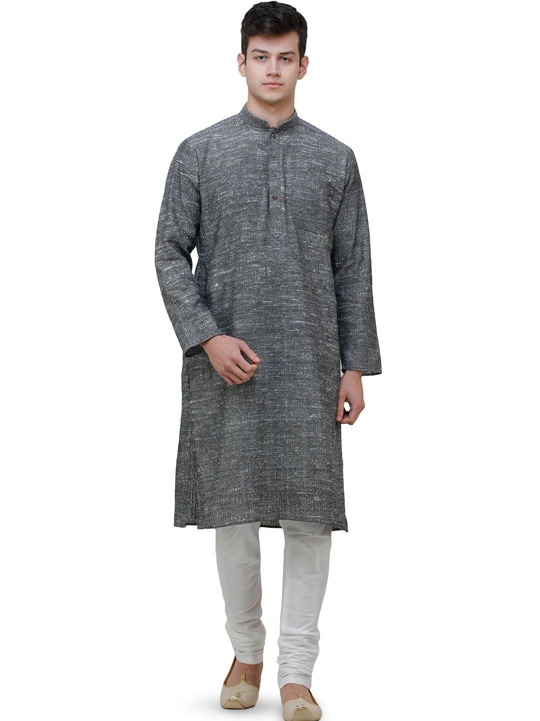 Exotic India Men Pure Handspun Charkha Cotton Kurta Pajama-picture-29