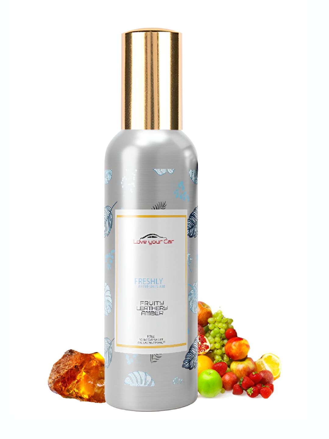 Love Your Car Grey & Yellow Fruity & Amber Long Lasting Air Freshener-image-6