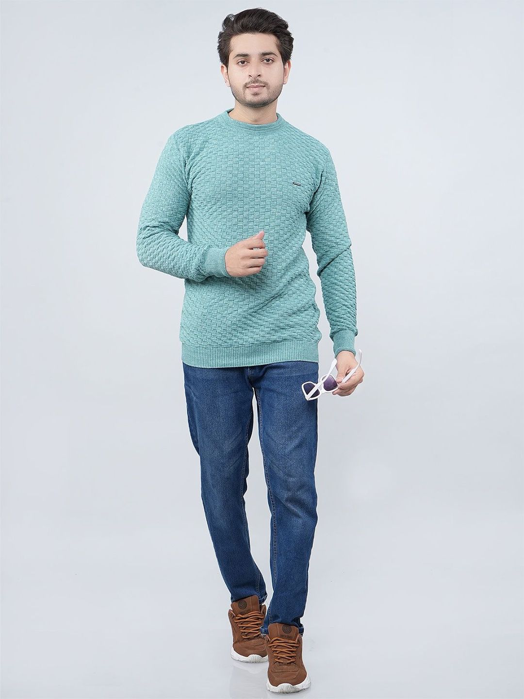 FEVERFEW Men Fashion Checked Sweaters-picture-54