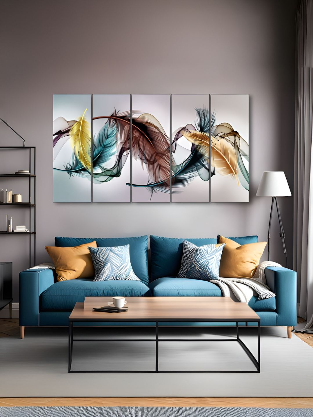 The Castle Decor Green & Brown 5 Piece Wood Other Wall Paintings-picture-15