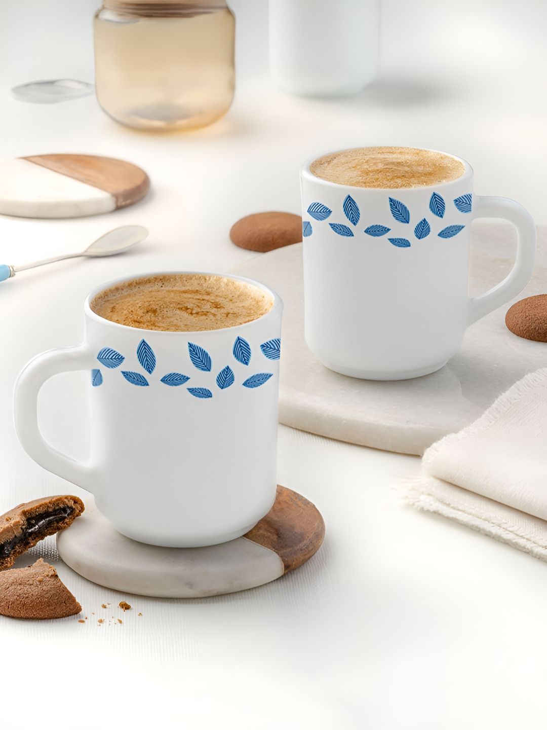 Larah by BOROSIL White 2 Pieces Printed Opalware Glossy Mugs-240 ml-image-32