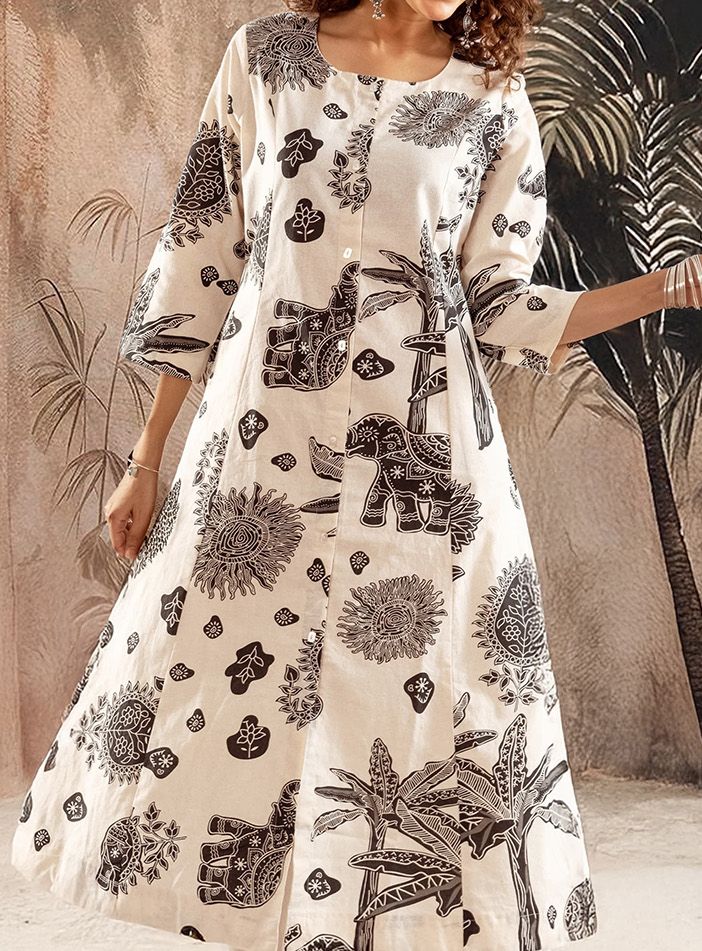 Buy Sangria Printed Straight Kurta & Trousers - Kurta Sets for Women ...