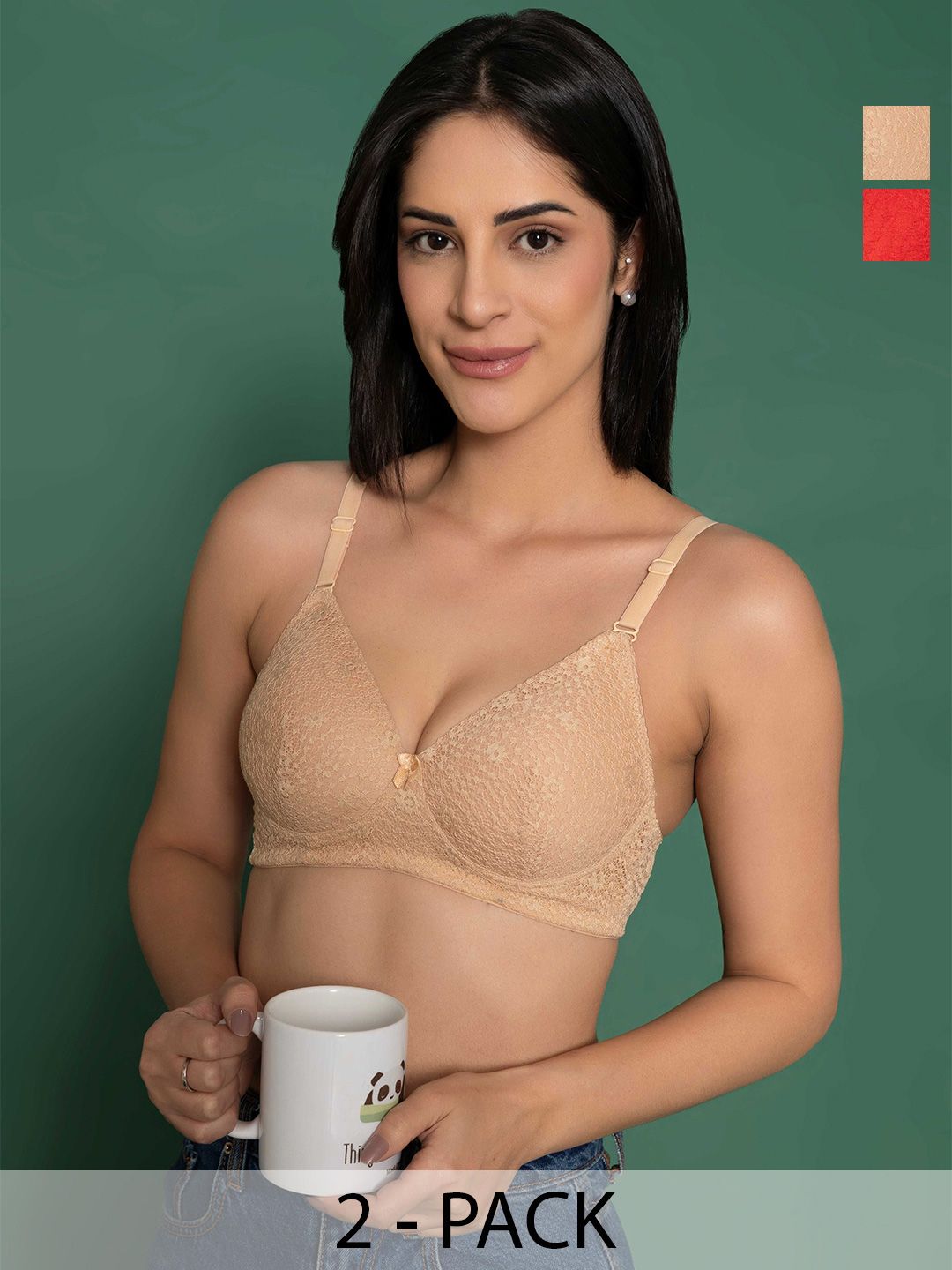 DressBerry Pack Of 2 Medium Coverage Heavily Padded T-shirt Bra-picture-37