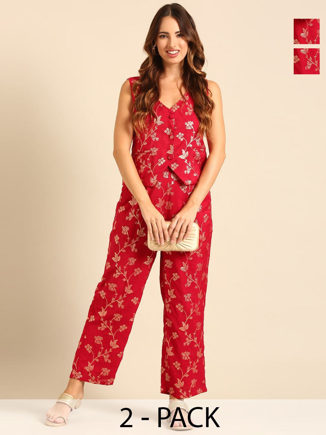 De Moza Women Coat with Palazzos