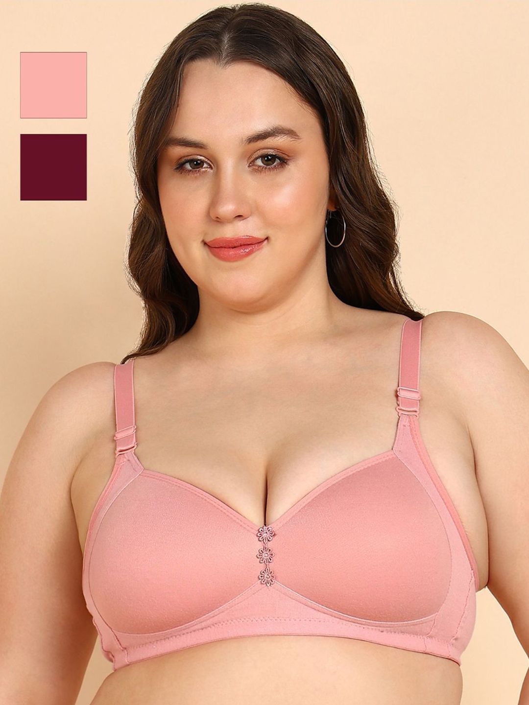 KOMLI Women Pack Of 2 Medium Coverage Lightly Padded Minimizer Bra-picture-27