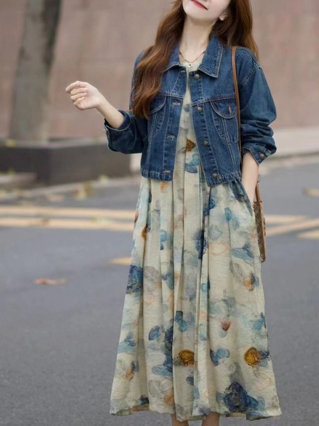 DressBerry Women Solid Spread Collar Denim Jacket