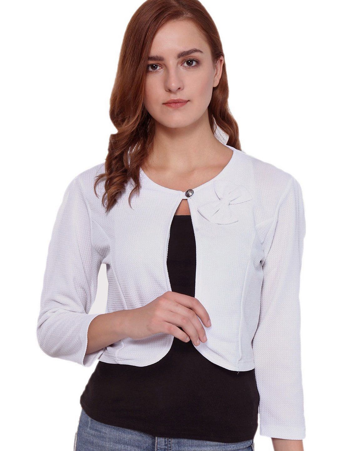 Moda Rapido Round Neck Button Shrug-picture-34