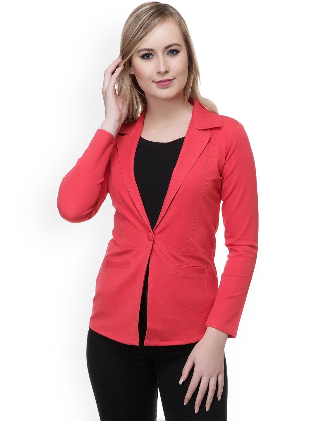 Moda Rapido Cotton Notched Lapel Collar Single-Breasted Blazer-picture-18
