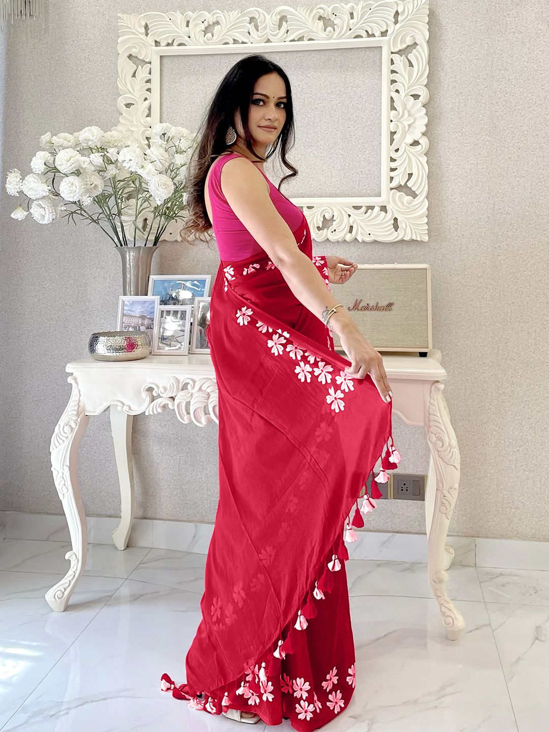 Anouk Floral Pure Cotton Saree