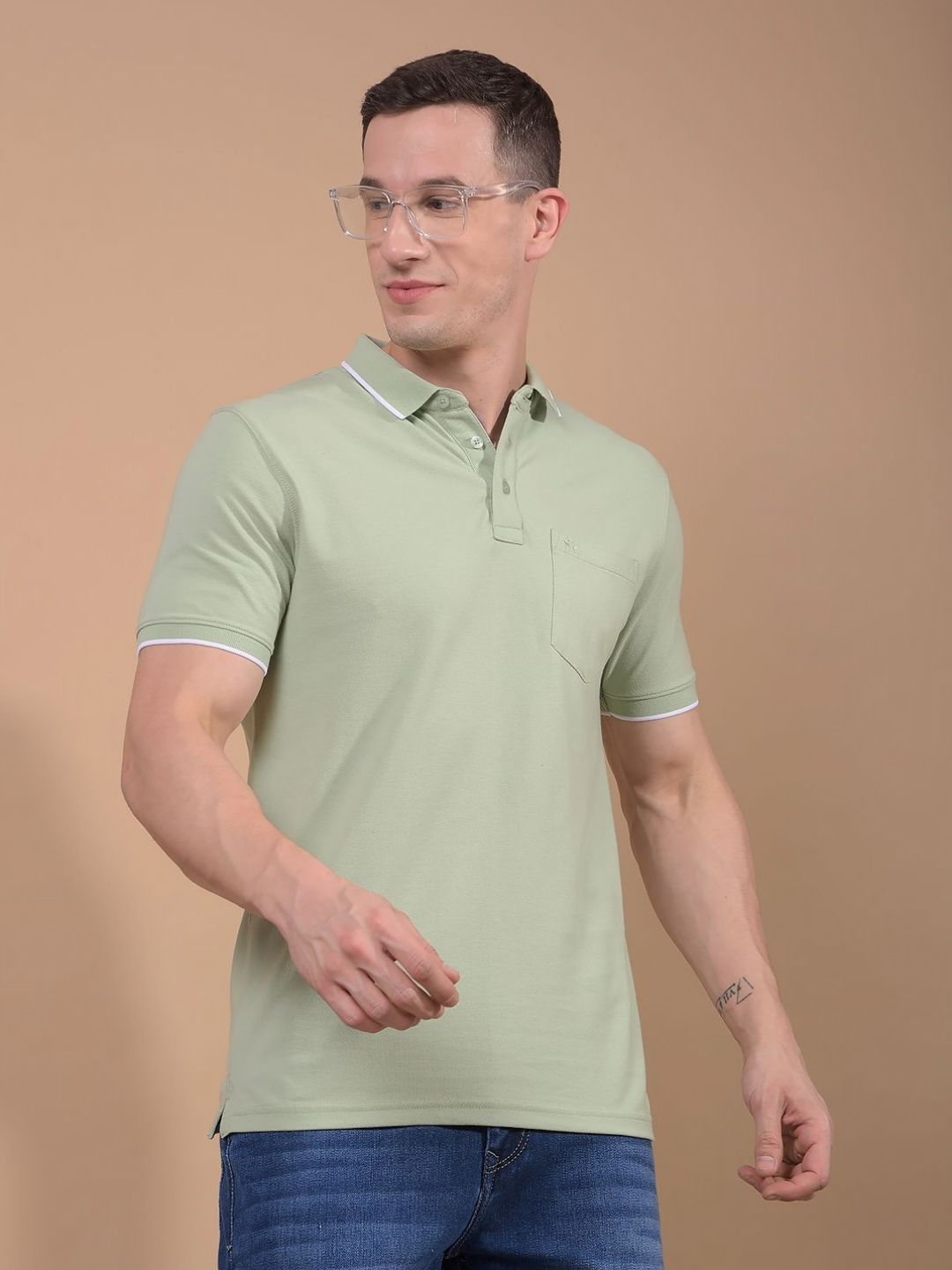 Crimsoune Club Men Solid Polo Collar Slim Fit T-shirt-picture-20