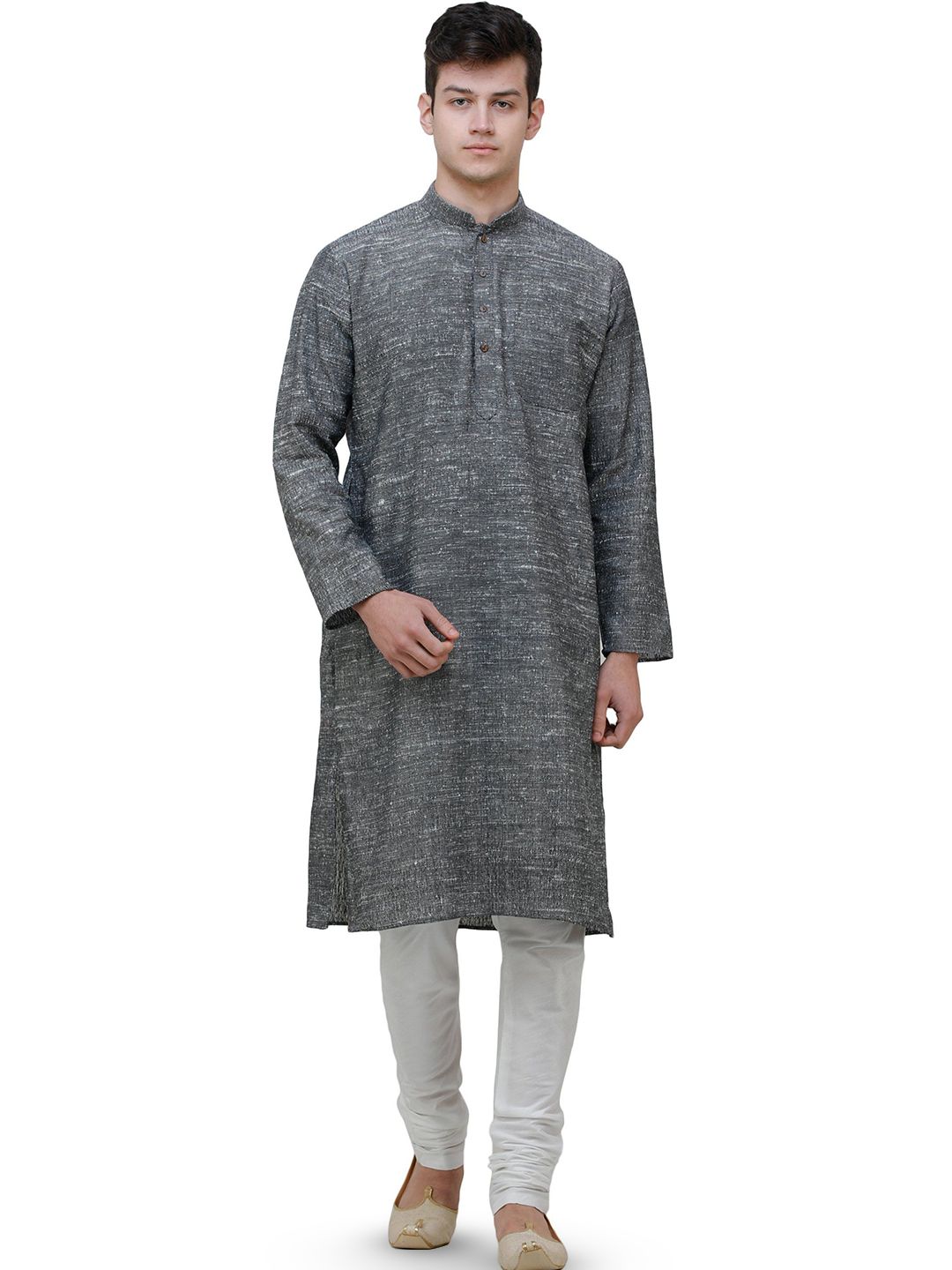 Exotic India Men Pure Handspun Charkha Cotton Kurta Pajama-picture-31