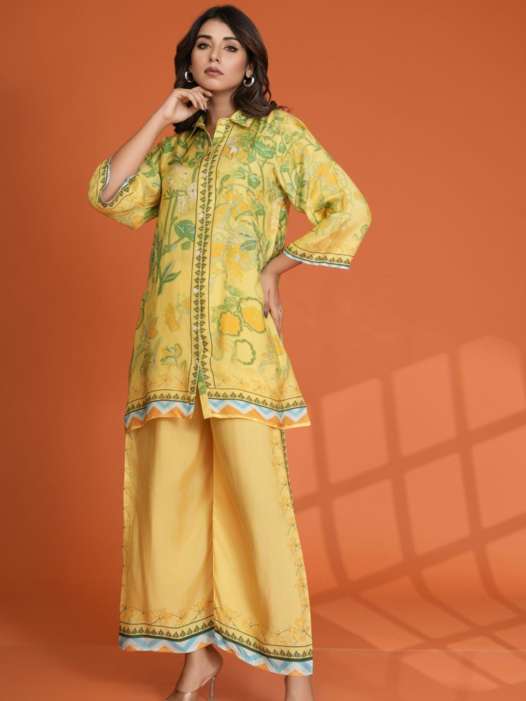 Kaftanize Printed Top With Trousers Co-Ord-picture-11