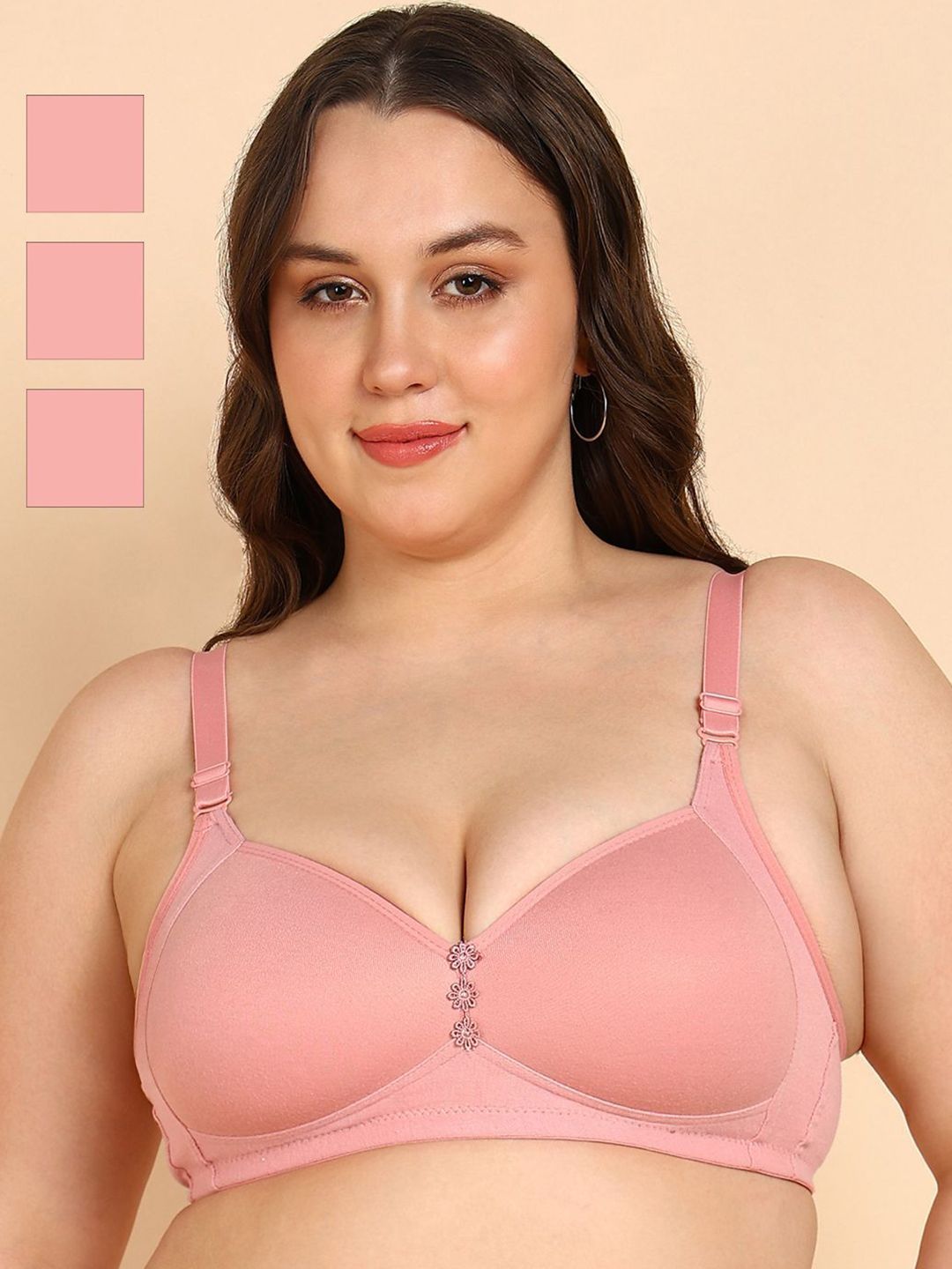 KOMLI Women Pack of 3 Full Coverage Lightly Padded Bra-picture-36