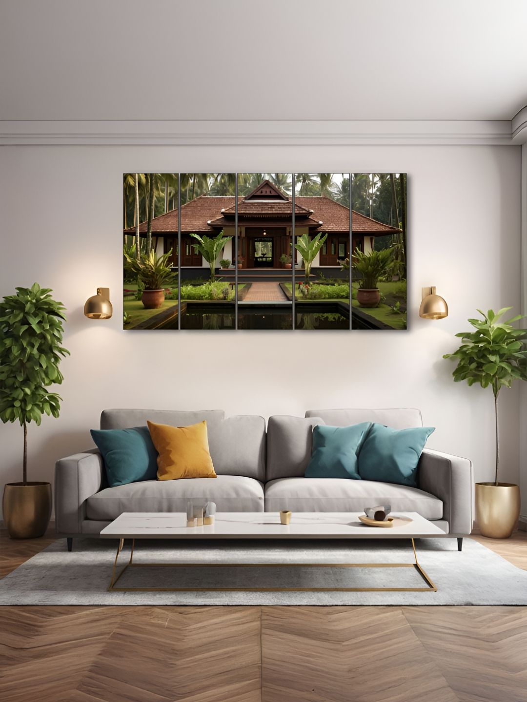 The Castle Decor Green & Brown 5 Pieces Wooden Wall Art-picture-20