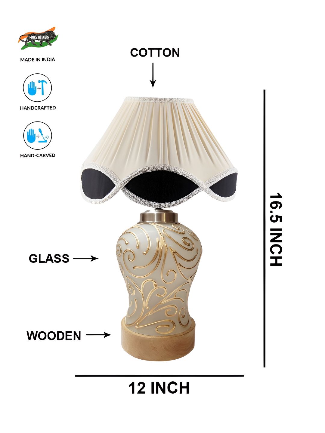 Aura Multicoloured Glass Traditional Abstract Shaped Table Lamp-picture-13