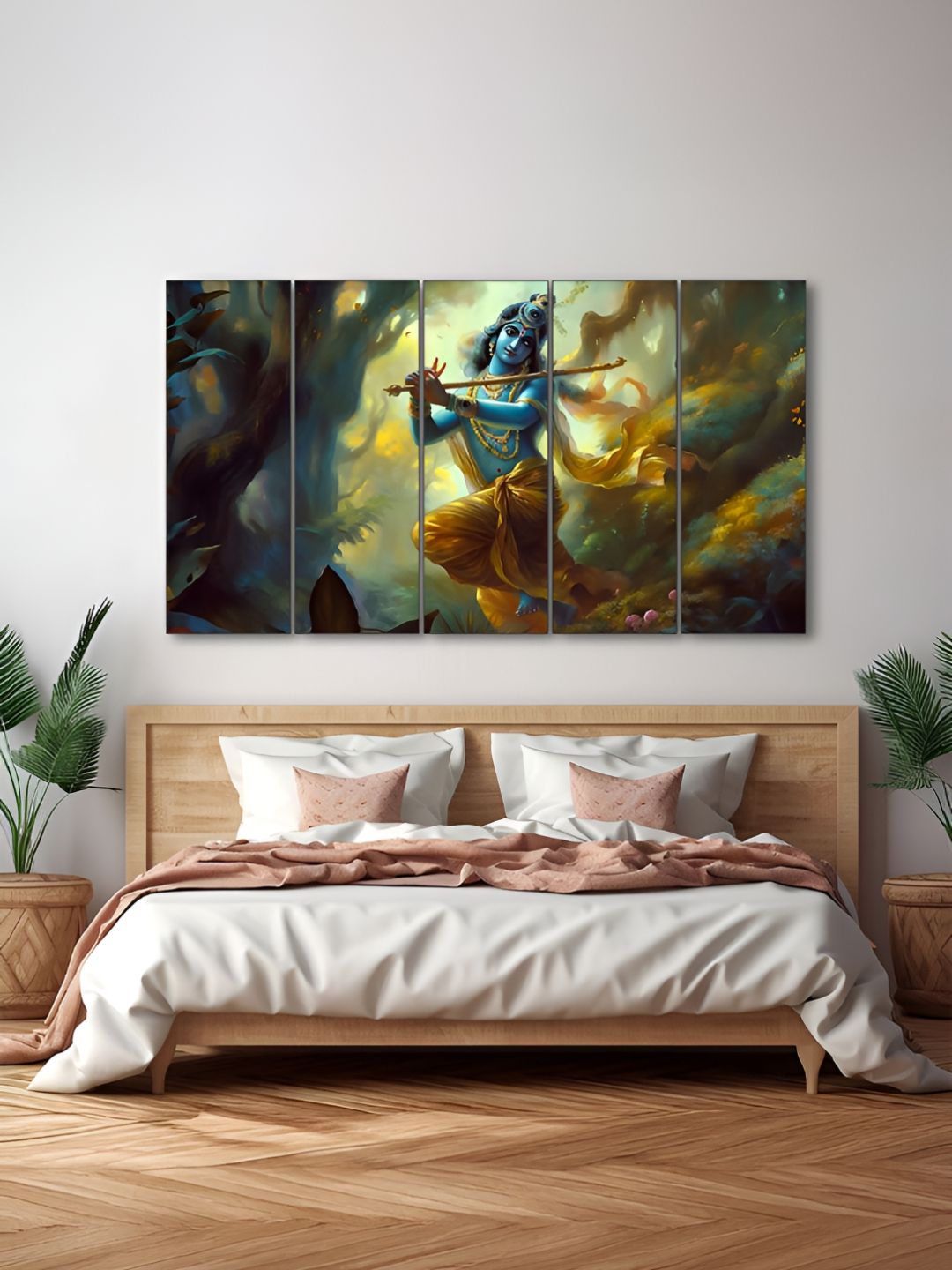 The Castle Decor Green & Brown 5 Piece Wood Religious Wall Paintings-picture-14