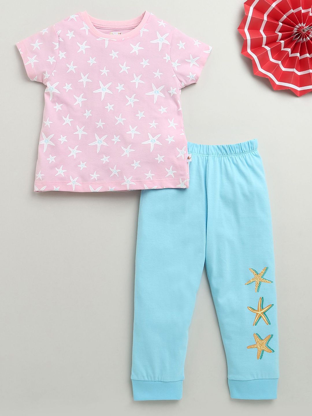 BUMZEE Girls Printed Pure Cotton Night suit-image-4