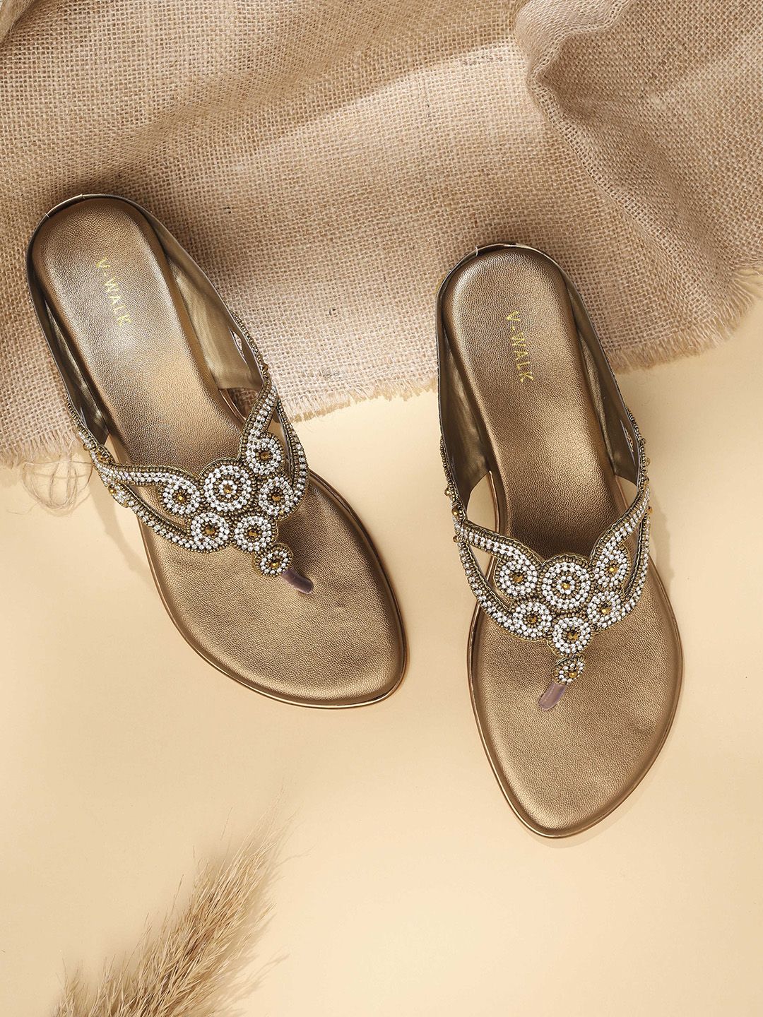 V-WALK Women Embellished Open Toe Flats-picture-35