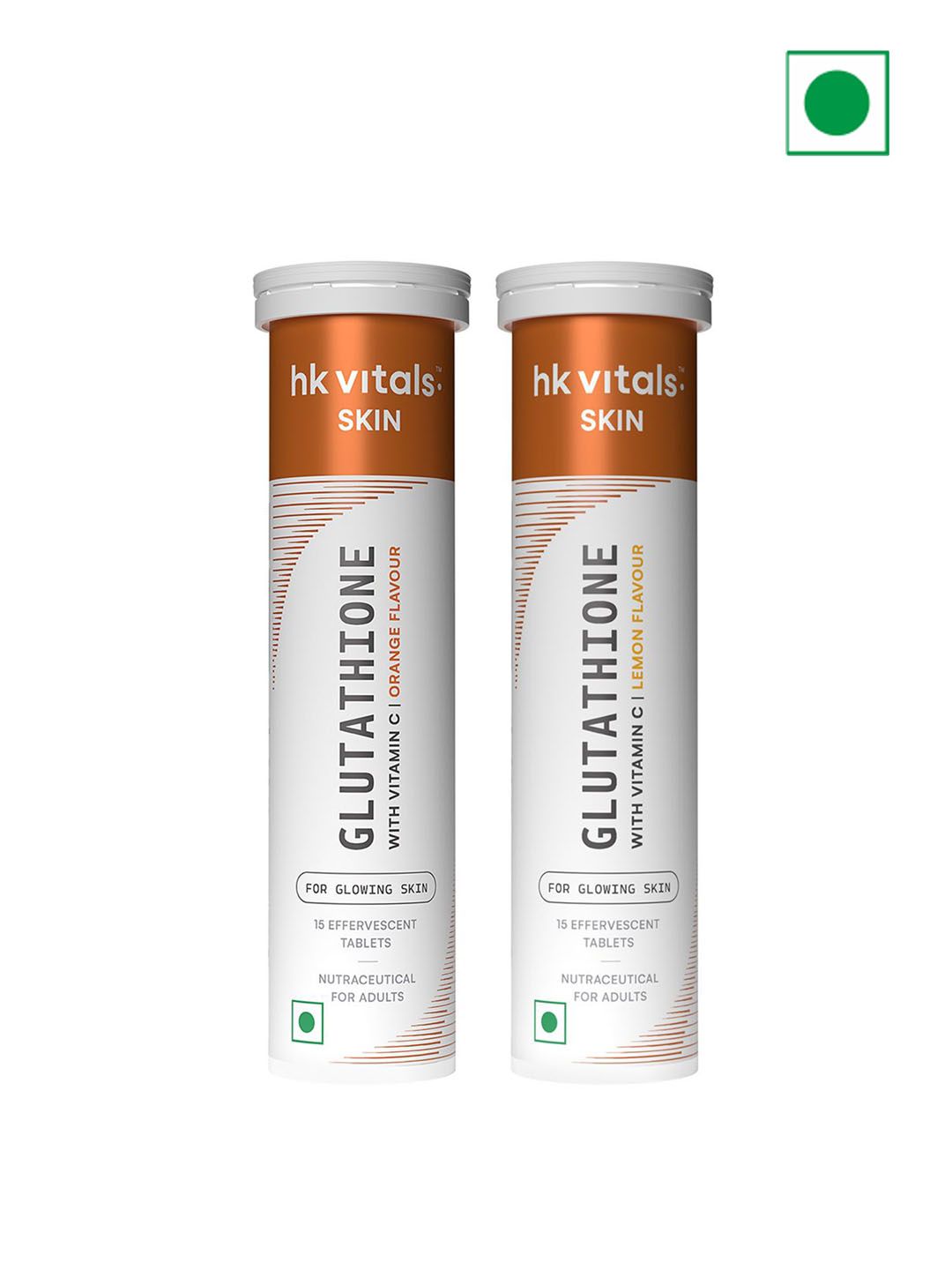 HK VITALS Set Of 2 Glutathione Tablets- 15 Tablets Each- Lemon & Orange-picture-14