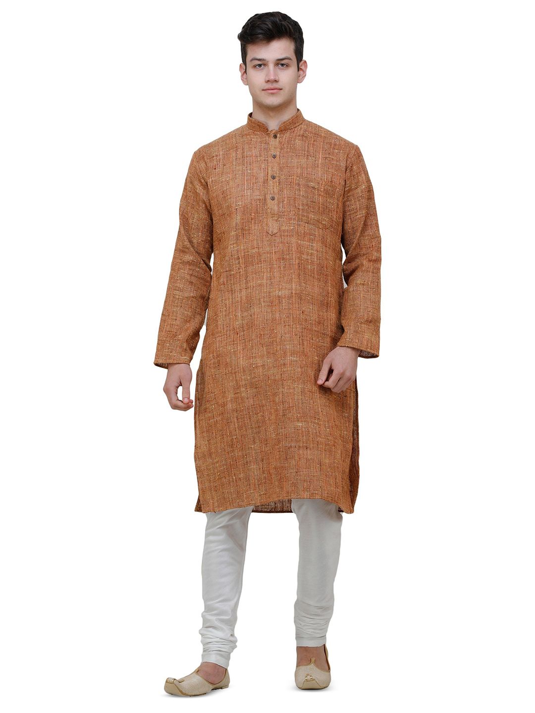 Exotic India Men Pure Handspun Charkha Cotton Kurta Pajama-picture-39