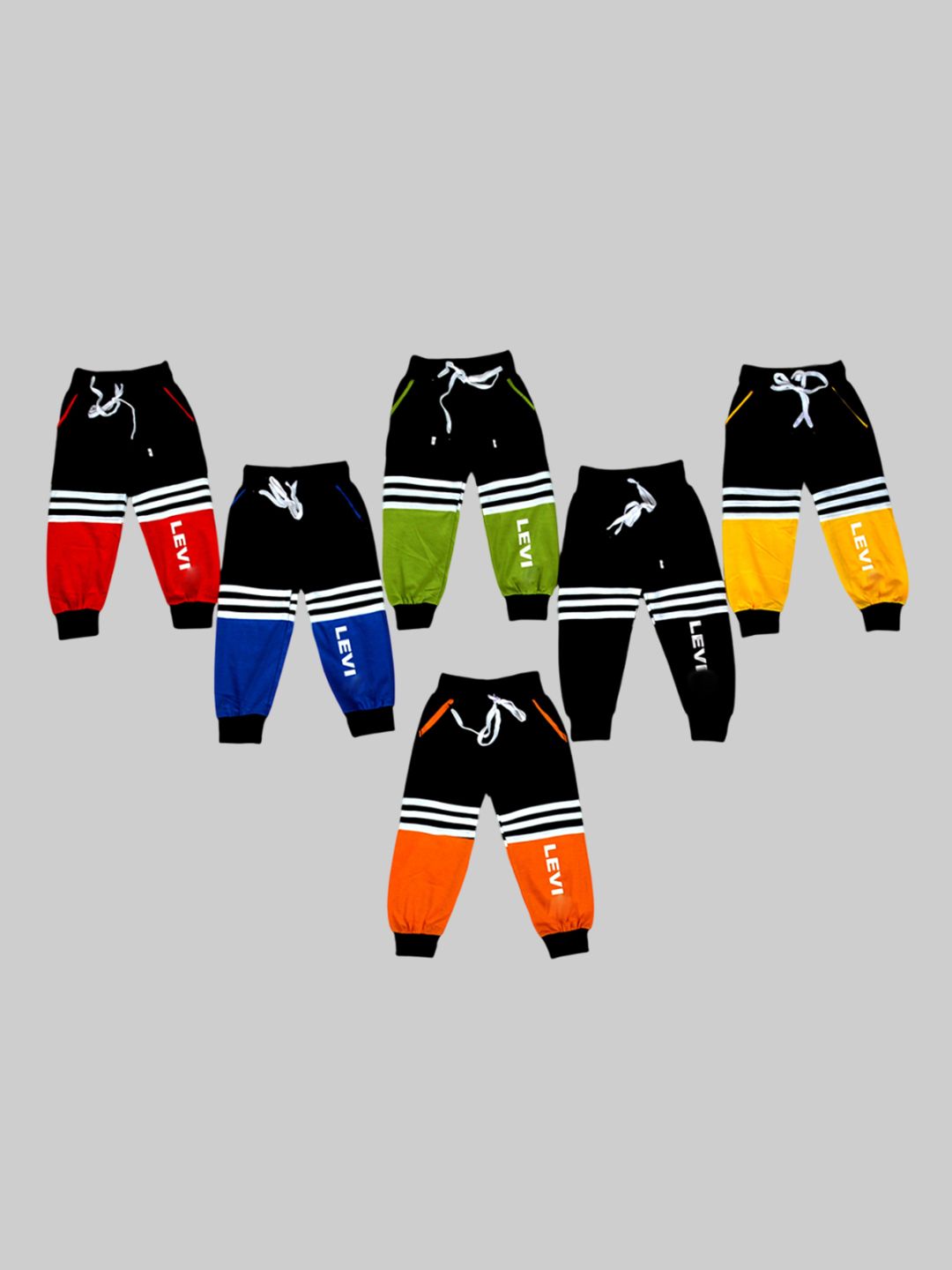 BAESD Infant Boys Pack Of 6 Cotton Fit Mid-Rise Joggers-picture-18