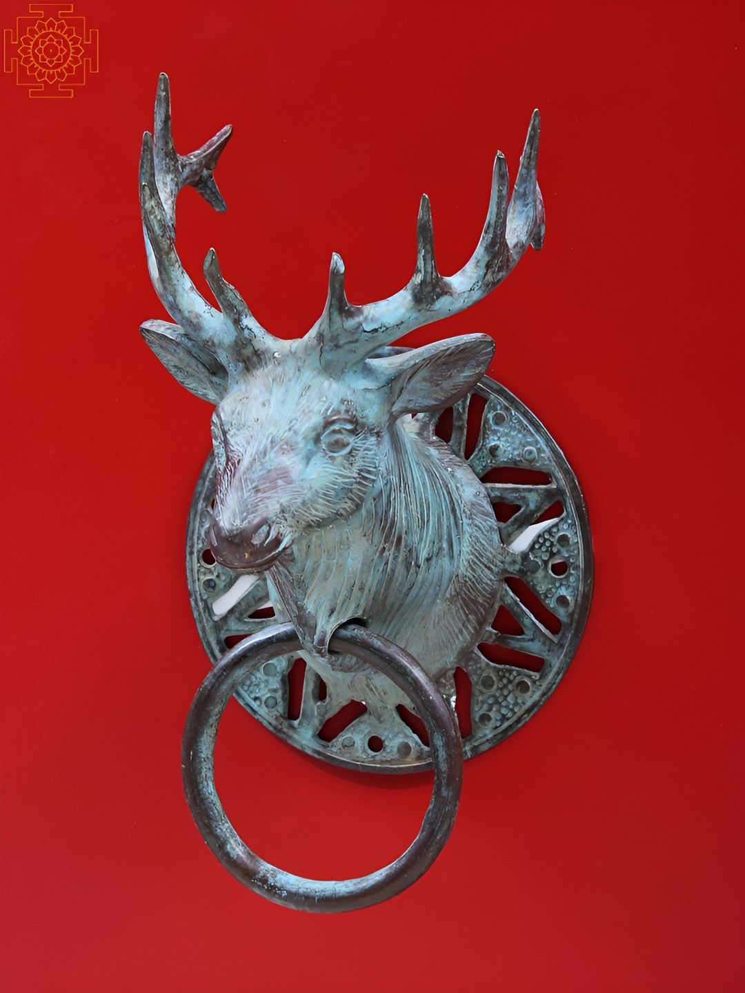 Exotic India Brass Reindeer Head Door Knocker-image-36