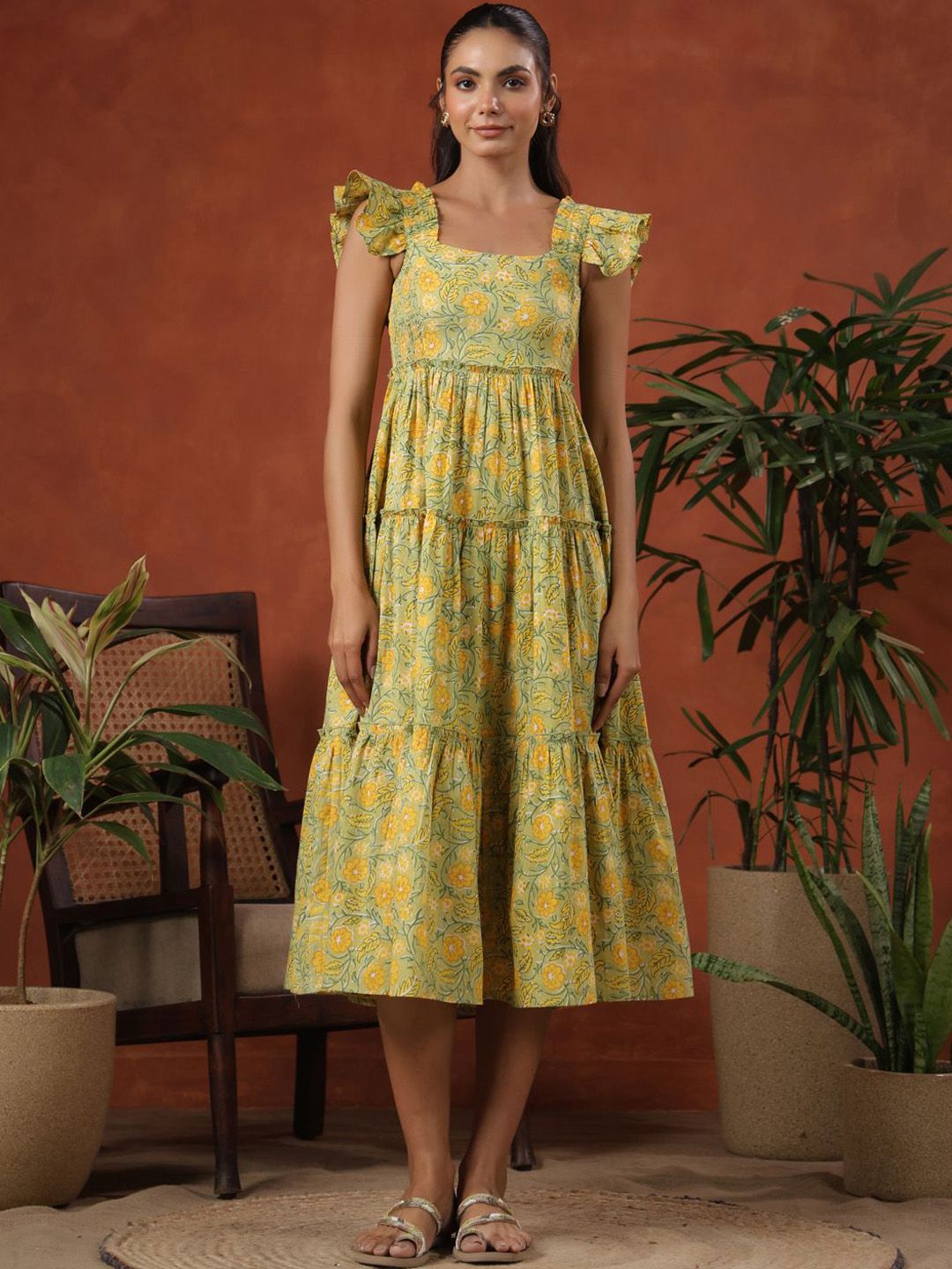anayna Printed Maxi Flared Cotton Ethnic Dress-picture-55
