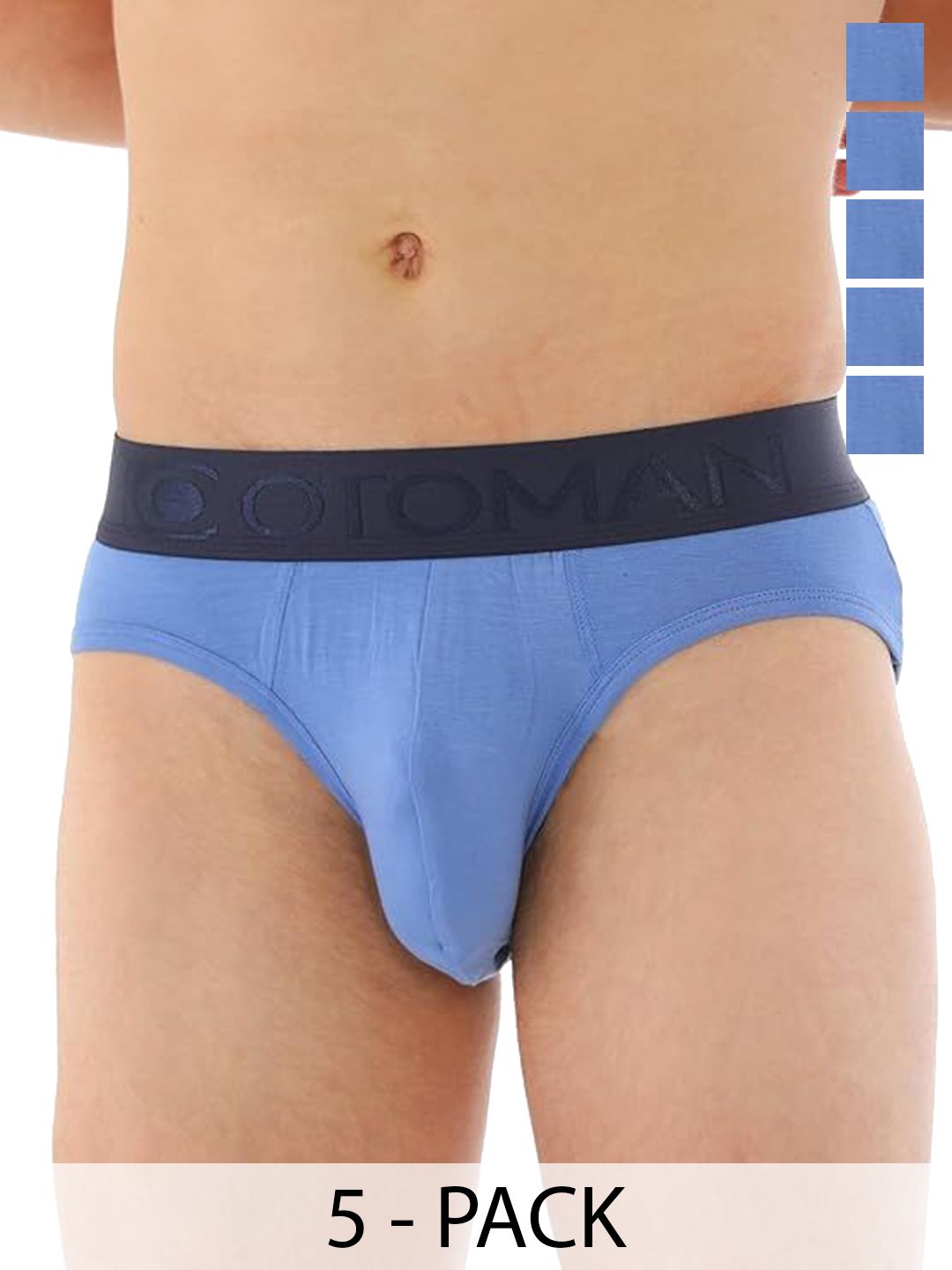 OTOMAN Pack Of 5 Mid Rise Breathable Briefs 5-SOLID-BRIEF-BLUE-S-picture-18