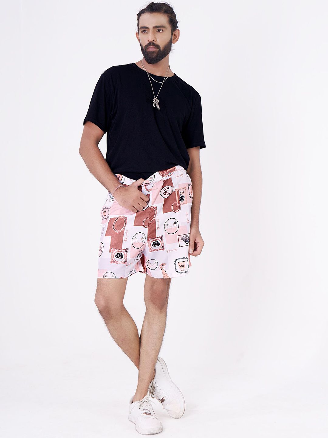 SZN Men Cotton High-Rise Slip On Shorts-picture-34